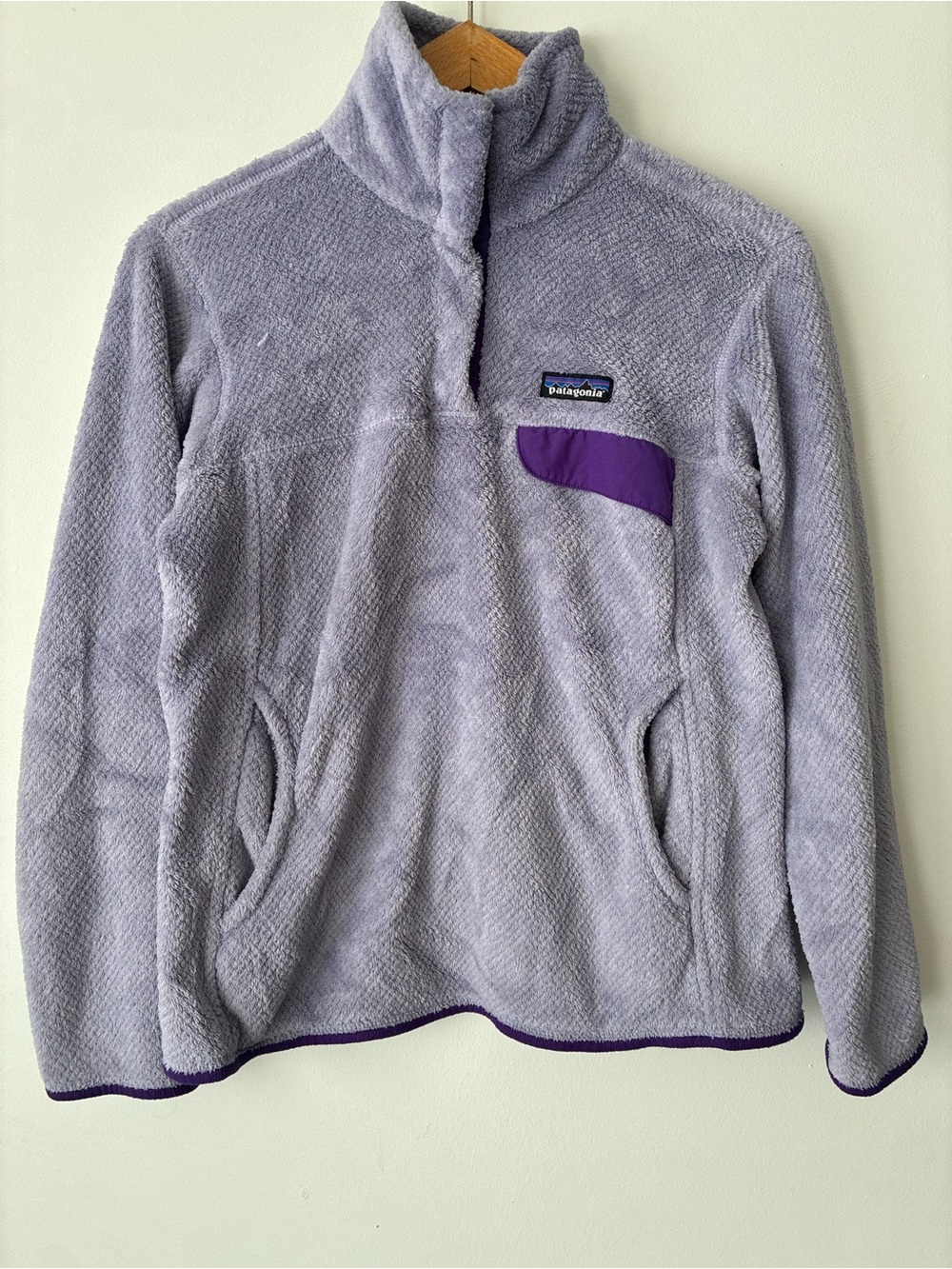 Patagonia Re-Tool Snap-T Fleece Pullover Women M Gray Purple Polartec 25442